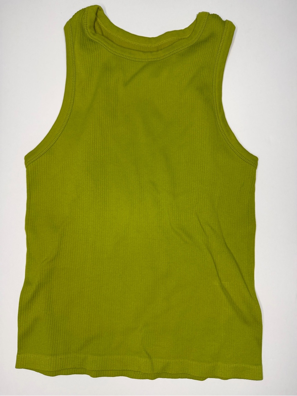No Boundaries Lime Green Ribbed Tank Top